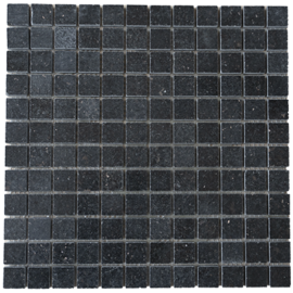 Matte MT0049 30cm x 30cm Mischung aus schwarzen und weiß Glasmosaikfliesen 