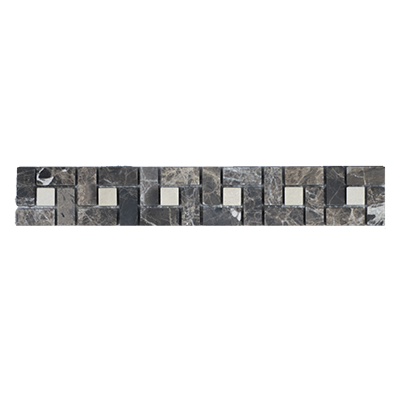 Mosaikbordüren 30x4,8 cm Mosaik Marmor Fliesen Bordüren Metallbordüre Moon beige