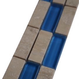 Mozaiek tegelstrip marmer glas 5x30cm B557 Topmozaiek24