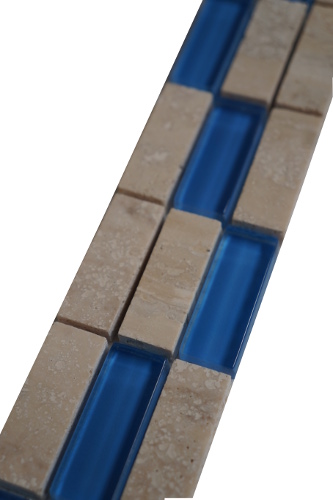Mozaiek tegelstrip marmer glas 5x30cm B557 Topmozaiek24