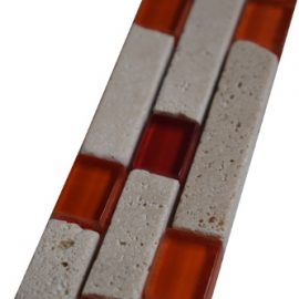 Mozaiek tegelstrip marmer glas 5x30cm B558(2) Topmozaiek24