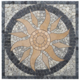 Mosaik Rosone Sonne in 60 x 60 cm