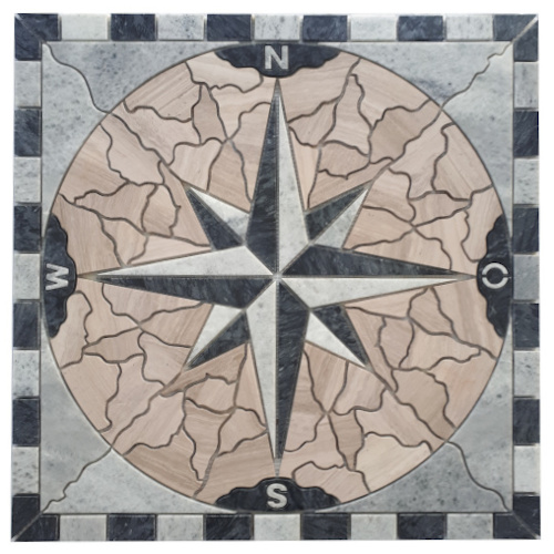 Mosaik Windrose Fliesenbild